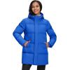 imageMAGCOMSEN Womens Winter Down Puffer Coats with Hood Long WaterResistant Padded Warm Jackets Fashion OuterwearBright Blue
