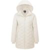 imageMAGCOMSEN Womens Long Winter Quilted Puffer Jackets Lightweight Warm Insulated Coat Waterproof Outwear Parkas with HoodBeige