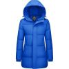 imageMAGCOMSEN Womens Winter Down Puffer Coats with Hood Long WaterResistant Padded Warm Jackets Fashion OuterwearBright Blue