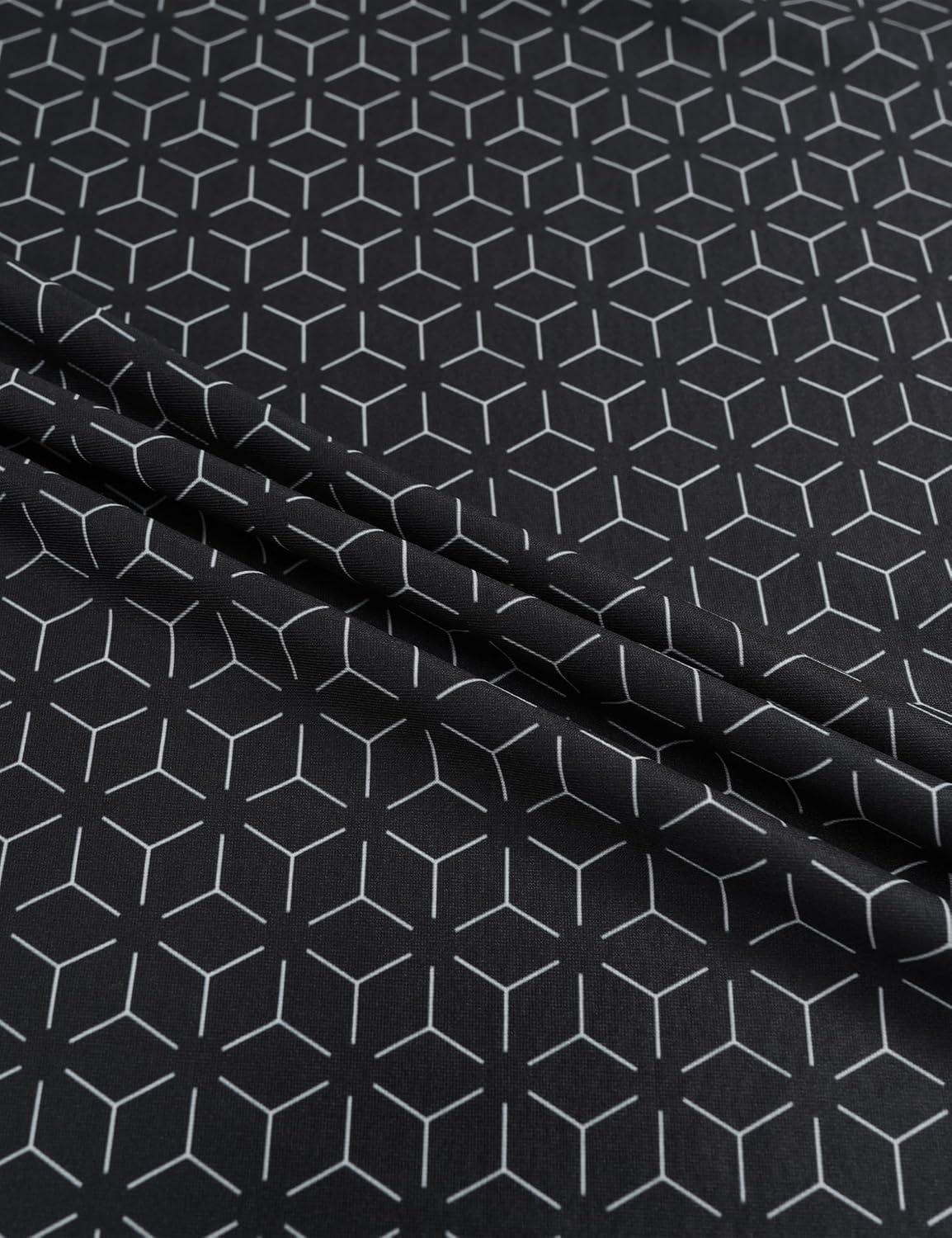 imageMAGCOMSEN Mens Golf Shirt Short Sleeve Dry Fit Moisture Wicking Golf Polos Casual Performance Print Collared Shirt MenLine Black