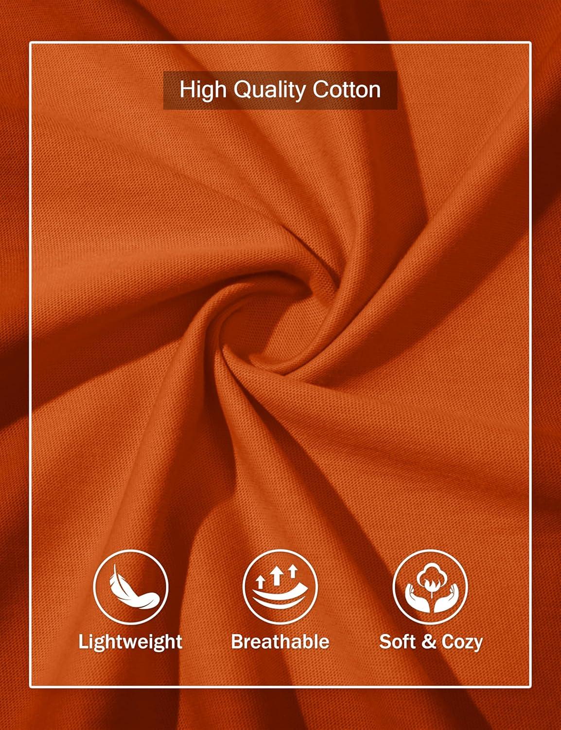 imageMAGCOMSEN Mens Henley Long Sleeve Shirt Cotton Lightweight Tee Shirts Casual Basic Tees with PocketDark Orange