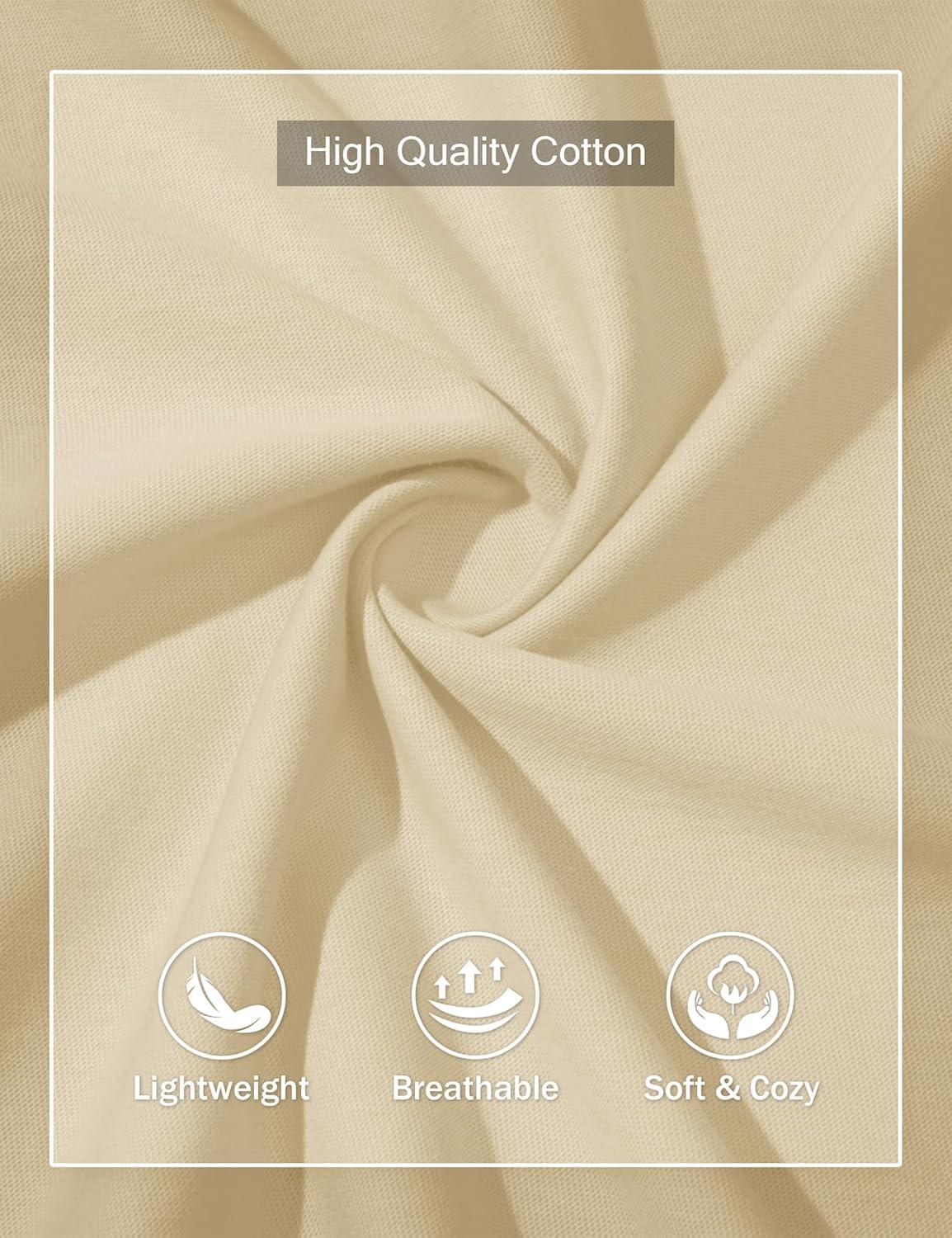 imageMAGCOMSEN Mens Henley Long Sleeve Shirt Cotton Lightweight Tee Shirts Casual Basic Tees with PocketLight Apricot