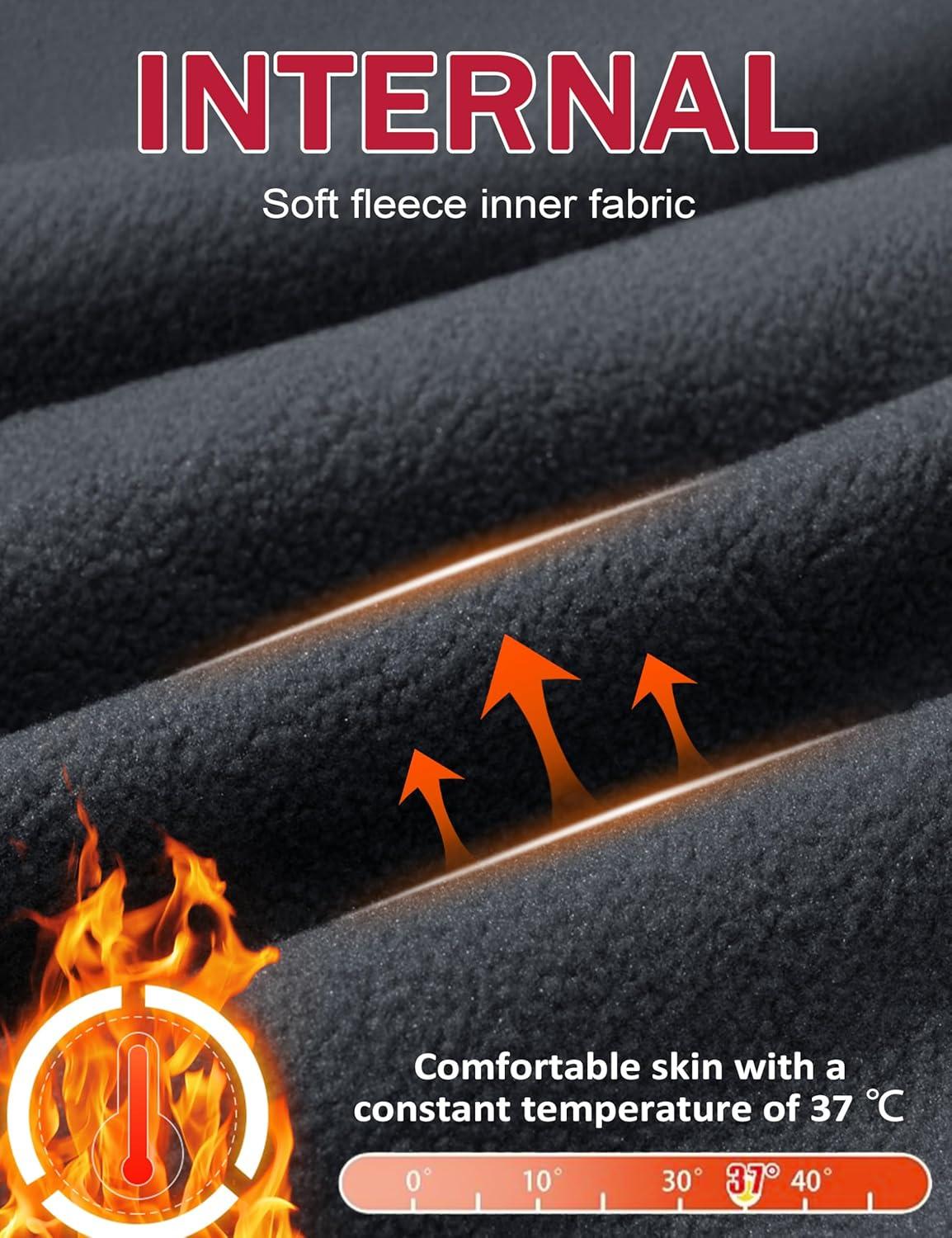 imageMAGCOMSEN Mens Snow Ski Waterproof Pants Winter Fleece Lined Insulated Work Outdoor Hiking Snowboard Pants 4 PocketsDark Gray