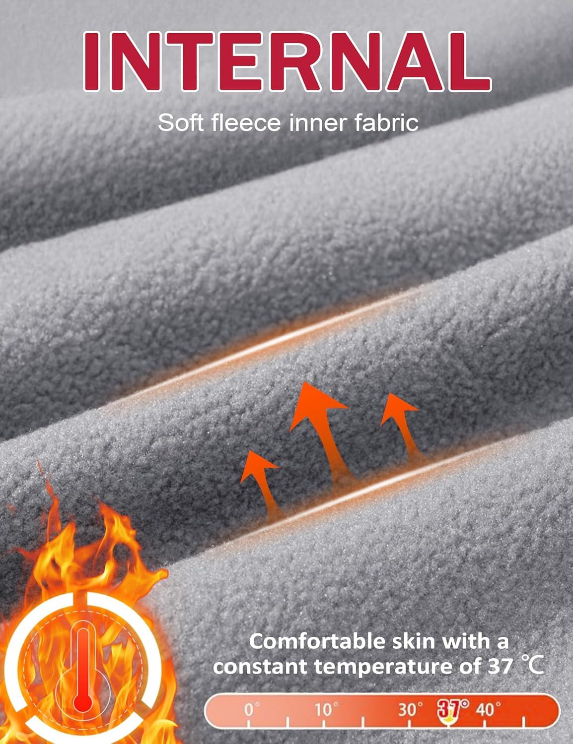 imageMAGCOMSEN Mens Snow Ski Waterproof Pants Winter Fleece Lined Insulated Work Outdoor Hiking Snowboard Pants 4 PocketsLight Gray