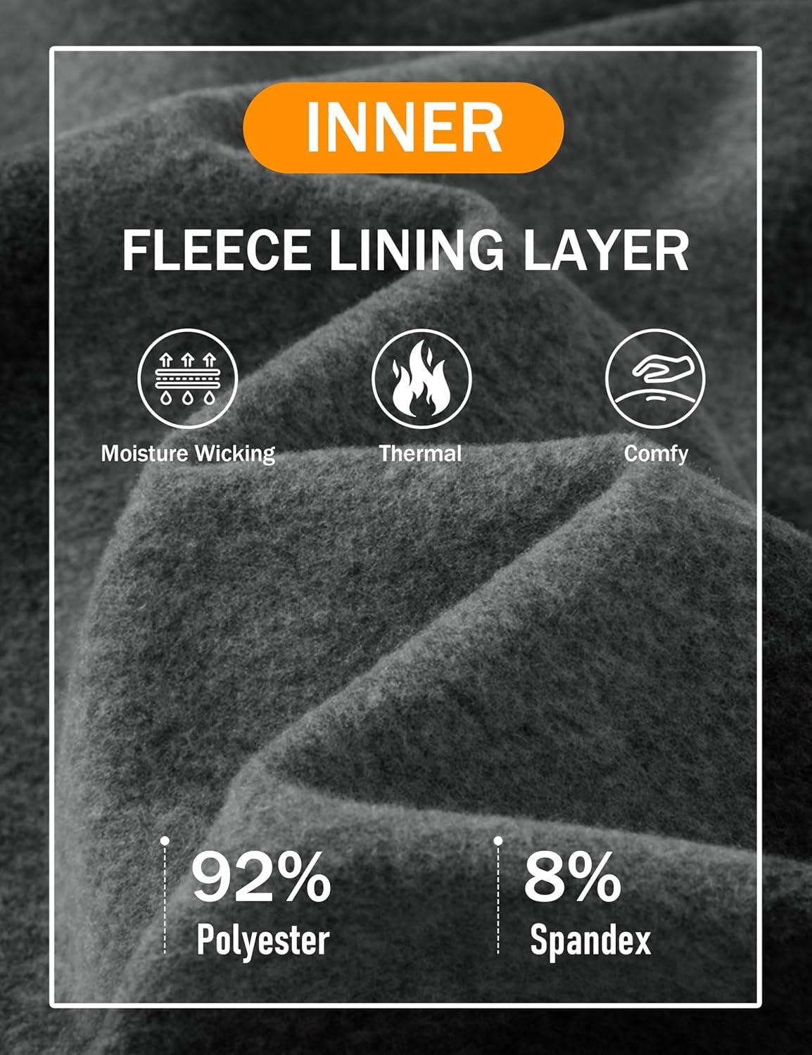 imageMAGCOMSEN Mens Thermal Shirts Long Sleeve Fleece Lined Base Layer Undershirts Athletic Warm Winter Workout TopGray