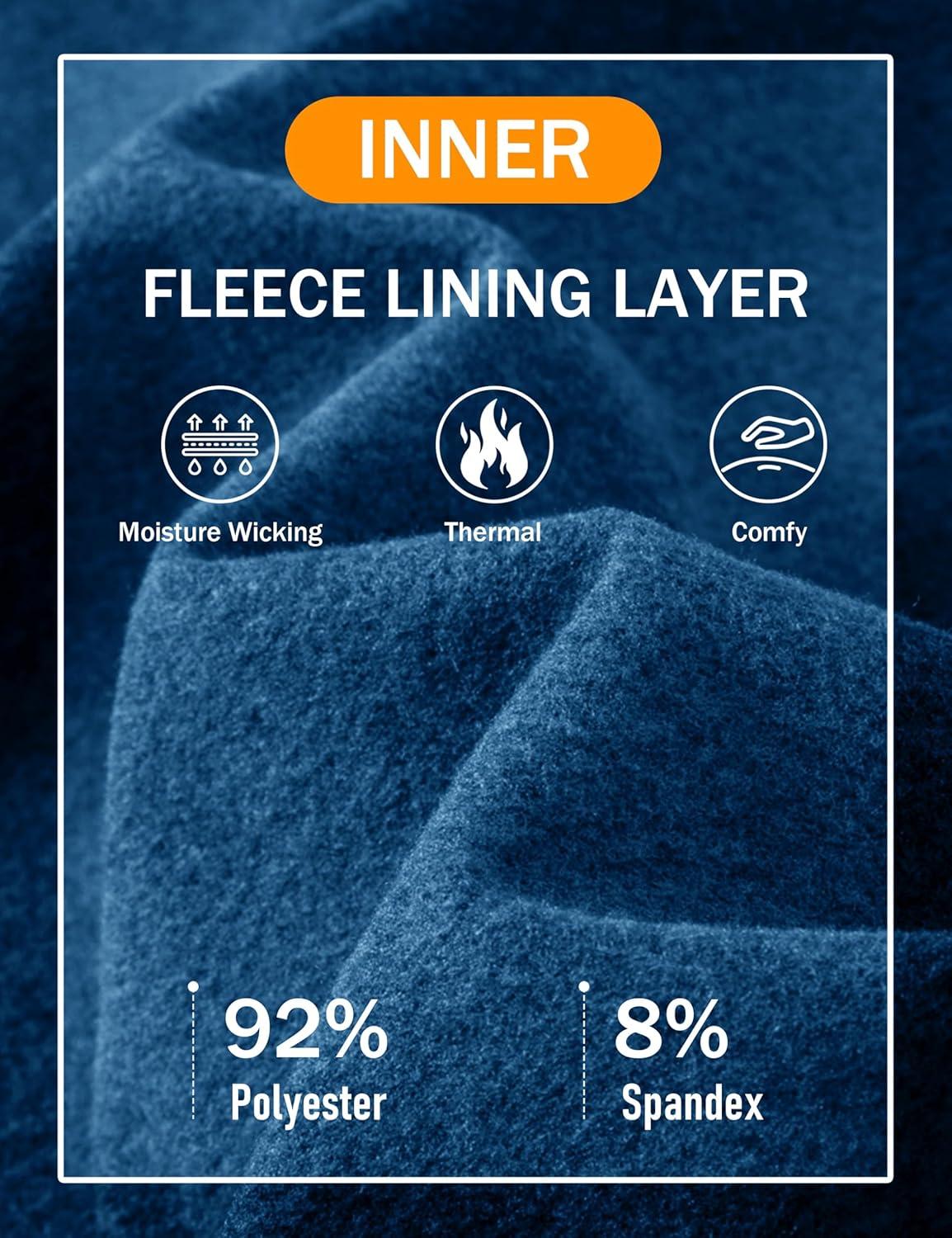 imageMAGCOMSEN Mens Thermal Shirts Long Sleeve Fleece Lined Base Layer Undershirts Athletic Warm Winter Workout TopMedium Blue