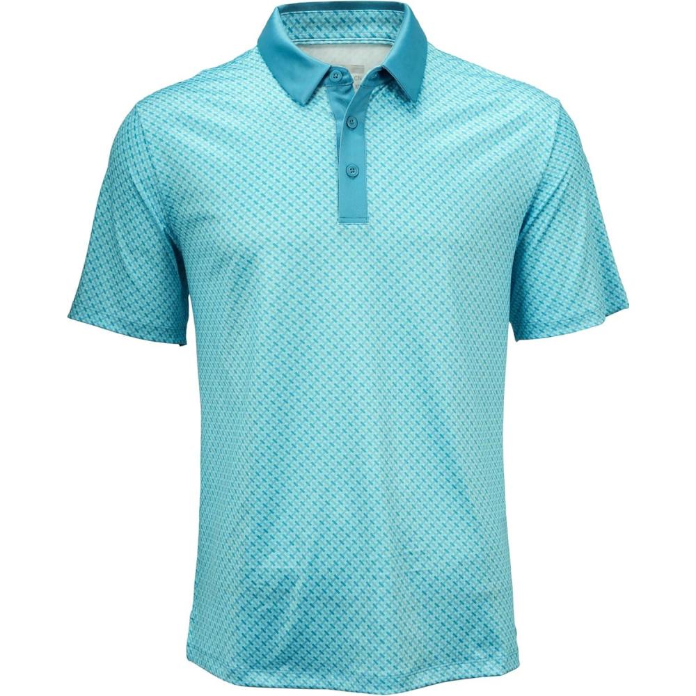 imageMAGCOMSEN Mens Golf Shirt Short Sleeve Dry Fit Moisture Wicking Golf Polos Casual Performance Print Collared Shirt MenLine Blue