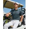 imageMAGCOMSEN Mens Golf Shirt Short Sleeve Dry Fit Moisture Wicking Golf Polos Casual Performance Print Collared Shirt MenDeep Green