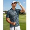 imageMAGCOMSEN Mens Golf Shirt Short Sleeve Dry Fit Moisture Wicking Golf Polos Casual Performance Print Collared Shirt MenDeep Green