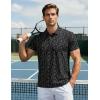 imageMAGCOMSEN Mens Golf Shirt Short Sleeve Dry Fit Moisture Wicking Golf Polos Casual Performance Print Collared Shirt MenGolf Black
