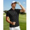 imageMAGCOMSEN Mens Golf Shirt Short Sleeve Dry Fit Moisture Wicking Golf Polos Casual Performance Print Collared Shirt MenGolf Black