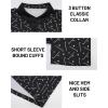 imageMAGCOMSEN Mens Golf Shirt Short Sleeve Dry Fit Moisture Wicking Golf Polos Casual Performance Print Collared Shirt MenGolf Black