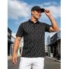 imageMAGCOMSEN Mens Golf Shirt Short Sleeve Dry Fit Moisture Wicking Golf Polos Casual Performance Print Collared Shirt MenGolf Black