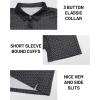 imageMAGCOMSEN Mens Golf Shirt Short Sleeve Dry Fit Moisture Wicking Golf Polos Casual Performance Print Collared Shirt MenLine Black