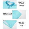 imageMAGCOMSEN Mens Golf Shirt Short Sleeve Dry Fit Moisture Wicking Golf Polos Casual Performance Print Collared Shirt MenLine Blue