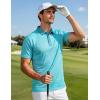 imageMAGCOMSEN Mens Golf Shirt Short Sleeve Dry Fit Moisture Wicking Golf Polos Casual Performance Print Collared Shirt MenLine Blue