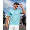 imageMAGCOMSEN Mens Golf Shirt Short Sleeve Dry Fit Moisture Wicking Golf Polos Casual Performance Print Collared Shirt MenLine Blue