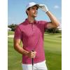 imageMAGCOMSEN Mens Golf Shirt Short Sleeve Dry Fit Moisture Wicking Golf Polos Casual Performance Print Collared Shirt MenLine Pink