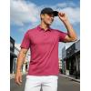 imageMAGCOMSEN Mens Golf Shirt Short Sleeve Dry Fit Moisture Wicking Golf Polos Casual Performance Print Collared Shirt MenLine Pink