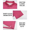 imageMAGCOMSEN Mens Golf Shirt Short Sleeve Dry Fit Moisture Wicking Golf Polos Casual Performance Print Collared Shirt MenLine Pink