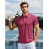 imageMAGCOMSEN Mens Golf Shirt Short Sleeve Dry Fit Moisture Wicking Golf Polos Casual Performance Print Collared Shirt MenLine Pink