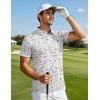 imageMAGCOMSEN Mens Golf Shirt Short Sleeve Dry Fit Moisture Wicking Golf Polos Casual Performance Print Collared Shirt MenLine White