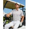 imageMAGCOMSEN Mens Golf Shirt Short Sleeve Dry Fit Moisture Wicking Golf Polos Casual Performance Print Collared Shirt MenLine White