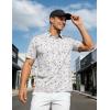 imageMAGCOMSEN Mens Golf Shirt Short Sleeve Dry Fit Moisture Wicking Golf Polos Casual Performance Print Collared Shirt MenLine White