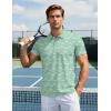imageMAGCOMSEN Mens Golf Shirt Short Sleeve Dry Fit Moisture Wicking Golf Polos Casual Performance Print Collared Shirt MenLite Green