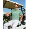imageMAGCOMSEN Mens Golf Shirt Short Sleeve Dry Fit Moisture Wicking Golf Polos Casual Performance Print Collared Shirt MenLite Green