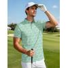 imageMAGCOMSEN Mens Golf Shirt Short Sleeve Dry Fit Moisture Wicking Golf Polos Casual Performance Print Collared Shirt MenLite Green