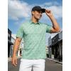 imageMAGCOMSEN Mens Golf Shirt Short Sleeve Dry Fit Moisture Wicking Golf Polos Casual Performance Print Collared Shirt MenLite Green