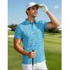 imageMAGCOMSEN Mens Golf Shirt Short Sleeve Dry Fit Moisture Wicking Golf Polos Casual Performance Print Collared Shirt MenWave Blue