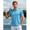 imageMAGCOMSEN Mens Golf Shirt Short Sleeve Dry Fit Moisture Wicking Golf Polos Casual Performance Print Collared Shirt MenWave Blue