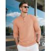 imageMAGCOMSEN Mens Henley Long Sleeve Shirt Cotton Lightweight Tee Shirts Casual Basic Tees with PocketApricot