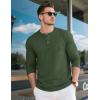 imageMAGCOMSEN Mens Henley Long Sleeve Shirt Cotton Lightweight Tee Shirts Casual Basic Tees with PocketArmy Green