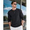 imageMAGCOMSEN Mens Henley Long Sleeve Shirt Cotton Lightweight Tee Shirts Casual Basic Tees with PocketBlack