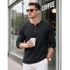 imageMAGCOMSEN Mens Henley Long Sleeve Shirt Cotton Lightweight Tee Shirts Casual Basic Tees with PocketBlack