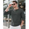 imageMAGCOMSEN Mens Henley Long Sleeve Shirt Cotton Lightweight Tee Shirts Casual Basic Tees with PocketDark Grey