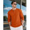 imageMAGCOMSEN Mens Henley Long Sleeve Shirt Cotton Lightweight Tee Shirts Casual Basic Tees with PocketDark Orange