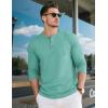 imageMAGCOMSEN Mens Henley Long Sleeve Shirt Cotton Lightweight Tee Shirts Casual Basic Tees with PocketGrey Green