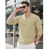imageMAGCOMSEN Mens Henley Long Sleeve Shirt Cotton Lightweight Tee Shirts Casual Basic Tees with PocketKhaki