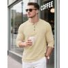imageMAGCOMSEN Mens Henley Long Sleeve Shirt Cotton Lightweight Tee Shirts Casual Basic Tees with PocketLight Apricot