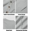 imageMAGCOMSEN Mens Henley Long Sleeve Shirt Cotton Lightweight Tee Shirts Casual Basic Tees with PocketLight Grey