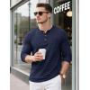 imageMAGCOMSEN Mens Henley Long Sleeve Shirt Cotton Lightweight Tee Shirts Casual Basic Tees with PocketNevy Blue