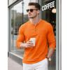 imageMAGCOMSEN Mens Henley Long Sleeve Shirt Cotton Lightweight Tee Shirts Casual Basic Tees with PocketOrange