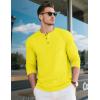 imageMAGCOMSEN Mens Henley Long Sleeve Shirt Cotton Lightweight Tee Shirts Casual Basic Tees with PocketYellow