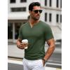imageMAGCOMSEN Mens Henley Short Sleeve Shirt Cotton Lightweight 3 Button Tops Vintage Casual Summer TShirt Soft FashionArmy Green