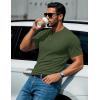 imageMAGCOMSEN Mens Henley Short Sleeve Shirt Cotton Lightweight 3 Button Tops Vintage Casual Summer TShirt Soft FashionArmy Green Heather