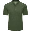 imageMAGCOMSEN Mens Henley Short Sleeve Shirt Cotton Lightweight 3 Button Tops Vintage Casual Summer TShirt Soft FashionArmy Green Heather